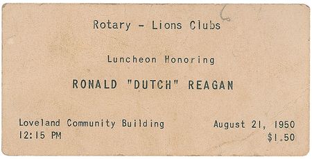 Lot #105 Ronald Reagan Ticket - Image 2
