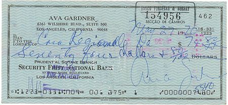 Lot #1169 Ava Gardner Checks - Image 2