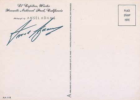 Lot #580 Ansel Adams Postcard - Image 1