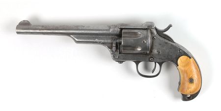 Lot #2033 Merwin, Hulbert and Co. Large Frame Single-Action Revolver with Topstrap and Bird’s-Head Butt with Ivory Grips Revolver - Image 1