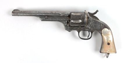Lot #2026 Factory Engraved Merwin, Hulbert and Co. Large Frame Open Top Single Action Revolver with Pearl Grips Revolver - Image 1