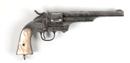 Lot #2026 Factory Engraved Merwin, Hulbert and Co. Large Frame Open Top Single Action Revolver with Pearl Grips Revolver - Image 2