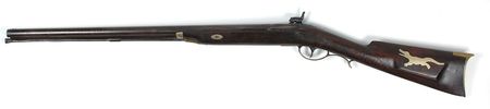 Lot #2066 Short Half-Stock American Percussion Fowler with a Josh. Golcher Lock Fowler - Image 1