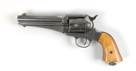 Lot #2038 Remington Model 1875 Single-Action Army Revolver with Carved Ivory Grips Revolver - Image 1