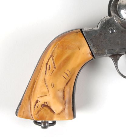 Lot #2038 Remington Model 1875 Single-Action Army Revolver with Carved Ivory Grips Revolver - Image 3