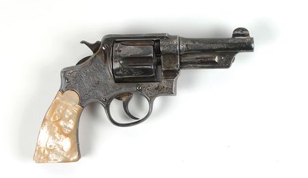 Lot #2020 Clint Peoples? Engraved Smith and Wesson .44 Special Hand Ejector Double Action Revolvers Revolvers - Image 6