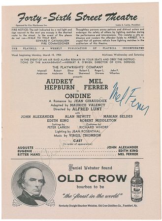 Lot #1207 Audrey Hepburn and Mel Ferrer Playbill - Image 1