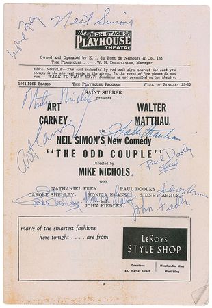 Lot #1266 Odd Couple Playbill - Image 1