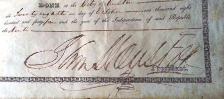 Lot #156 Sam Houston: First class headright Houston 1844 land grant, boasting a Texas-size signature - Image 2
