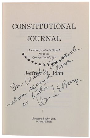 Lot #286 Supreme Court: Warren Burger Book - Image 1