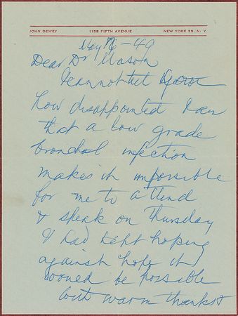 Lot #212 John Dewey Handwritten Letter Signed - Image 1