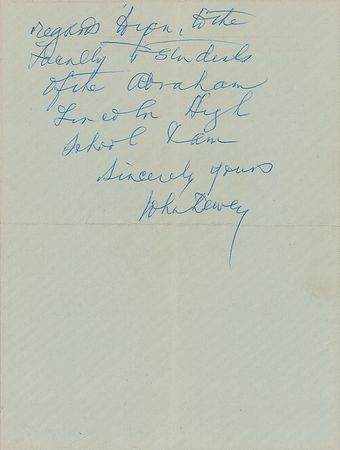 Lot #212 John Dewey Handwritten Letter Signed - Image 2