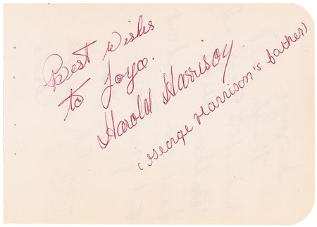 Lot #817 Beatles: Harrison’s Parents Signatures - Image 1