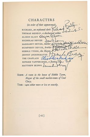 Lot #1040 The Lady’s Not for Burning: Original cast of Fry’s The Lady’s Not For Burning, starring Burton and Gielgud - Image 1