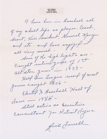 Lot #1486 George Kell and Rick Ferrell: Reflecting on their glory days: ?I...edged out Ted Williams for the batting title? - Image 1