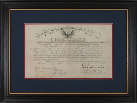 Lot #2002 George A. Custer: Exceedingly rare 7th Cavalry appointment boldly signed by Custer—the only one we have ever seen! - Image 1