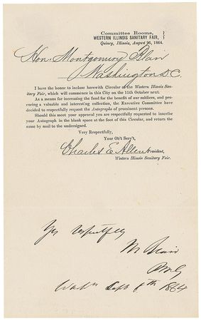 Lot #312 Montgomery Blair Signed Document - Image 1