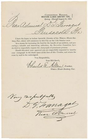 Lot #320 David G. Farragut Signed Document - Image 1