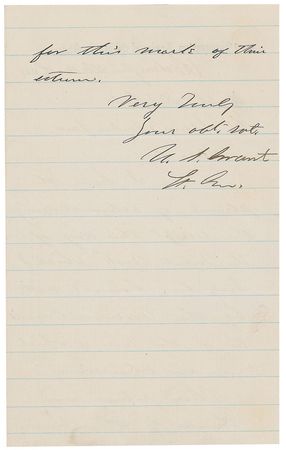Lot #325 U. S. Grant: Desirable postwar letter from the Union hero - Image 2