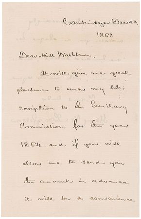 Lot #332 Henry Wadsworth Longfellow Handwritten Letter Signed - Image 1