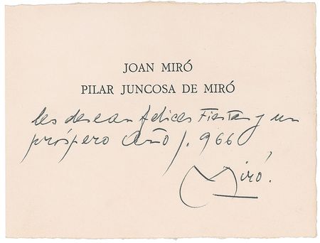 Lot #557 Joan Miro: Vibrant 1966 Christmas card - Image 2