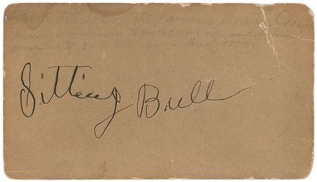 Lot #2008 Sitting Bull: Beautifully crisp ink signature of the legendary Lakota Sioux leader, held as a prisoner of war at Fort Randall for nearly two years - Image 1