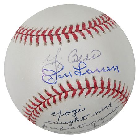 Lot #1491 Don Larsen and Yogi Berra Baseball - Image 1