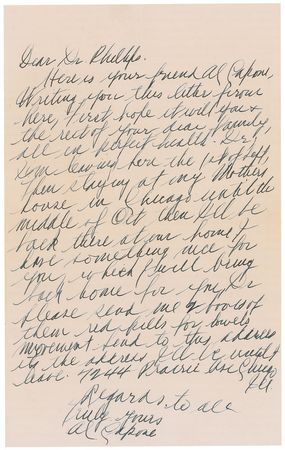 Lot #2127 Al Capone: Exceptional archive originating from Capone's doctorâ??complete with a signed photo and a virtually nonexistent handwritten letterâ??and fascinating private medical correspondence which sheds light upon Capone's battle with neurosyphils - Image 2