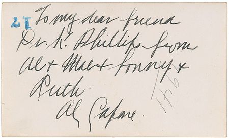 Lot #2127 Al Capone: Exceptional archive originating from Capone's doctorâ??complete with a signed photo and a virtually nonexistent handwritten letterâ??and fascinating private medical correspondence which sheds light upon Capone's battle with neurosyphils - Image 4