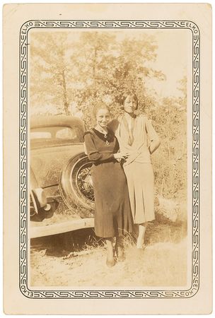 Lot #2098 Bonnie and Emma Parker: Original snapshot of Bonnie and her mother, taken while the outlaws were on the run, and acquired directly from the family - Image 1