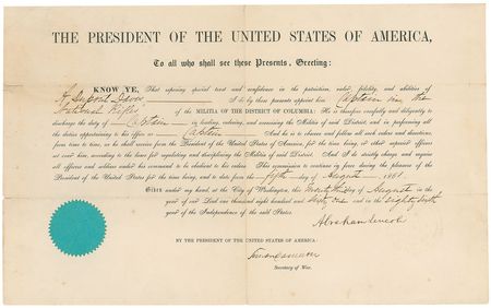 Lot #20 Abraham Lincoln: Scarce militia