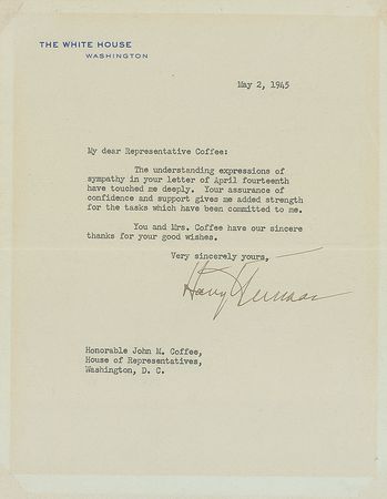 Lot #74 Harry S. Truman: Assuming the mantle of command after FDR?s passing, and facing ?the tasks which have been committed to me? - Image 1