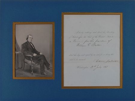 Lot #21 Andrew Johnson Signed Document