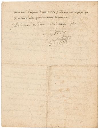 Lot #245 Anne-Charles Lorry Handwritten Letter Signed - Image 2