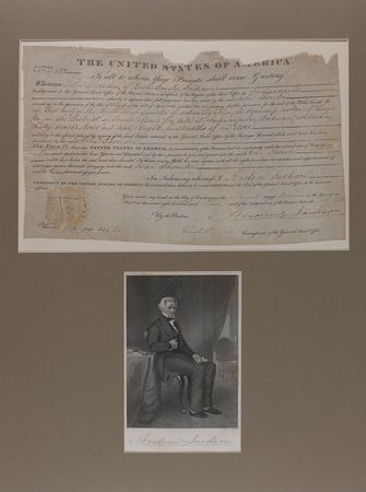Lot #10 Andrew Jackson Signed Document