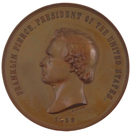 Lot #2071 Indian Peace Medal: Pierce, Franklin Medal - Image 1