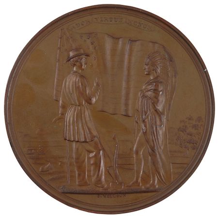 Lot #2071 Indian Peace Medal: Pierce, Franklin Medal - Image 2