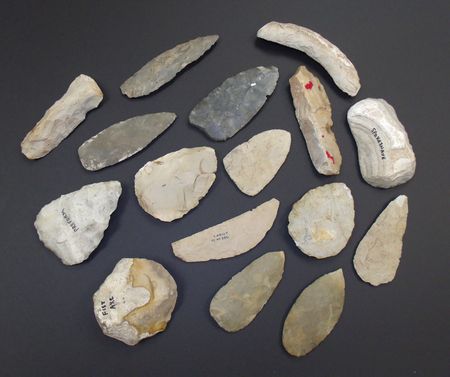 Lot #2074 Native American Artifacts: Knives, Preforms, and Tools Collection of Knives, Preforms, and Tools - Image 1