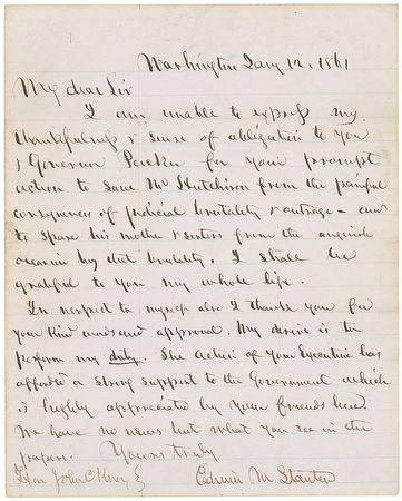 Lot #172 Edwin M. Stanton - Image 1