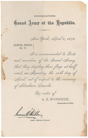 Lot #473 Abraham Lincoln: Ambrose E. Burnside - Image 1