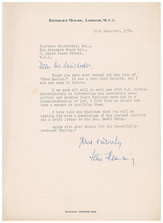 Lot #483 Ian Fleming: Fleming's fame rises as he develops James Bond's dossier during his Dropmore Press years - Image 2