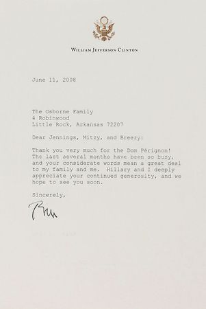 Lot #107 Bill Clinton: ?Thank you very much for the Dom Perignon!? - Image 2