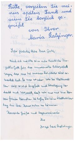 Lot #202 Pope Benedict XVI: The future pope writes from the Vatican - Image 3