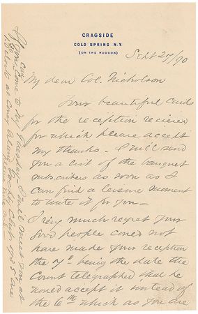 Lot #343 Daniel Butterfield Handwritten Letter Signed - Image 1