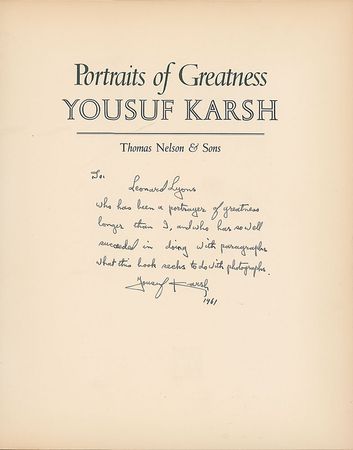 Lot #569 Yousuf Karsh Book - Image 1