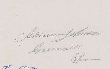 Lot #27 Andrew Johnson Signature