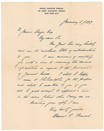 Lot #486 Daniel Chester French: Planning General Meade’s memorial - Image 1