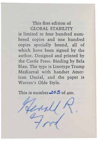 Lot #93 Gerald Ford: Scarce mini-book featuring Ford’s ‘Global Stability’ speech - Image 1