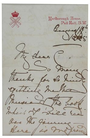 Lot #205 Queen Alexandra Handwritten Letter Signed - Image 2