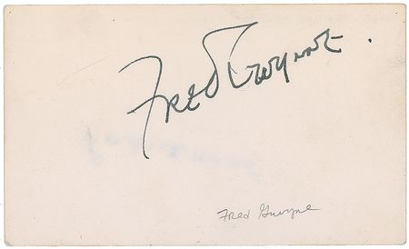 Lot #1192 Fred Gwynne Signature - Image 1